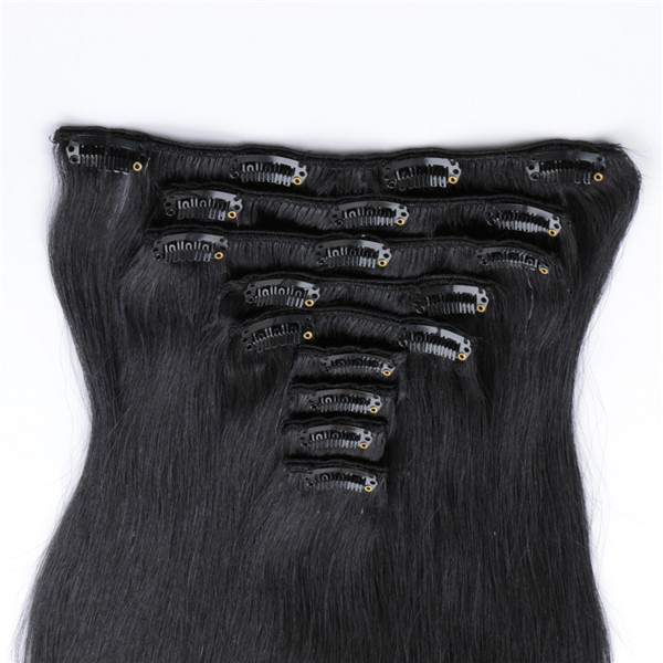 High density no damage clip in human hair extensions 120g XS067